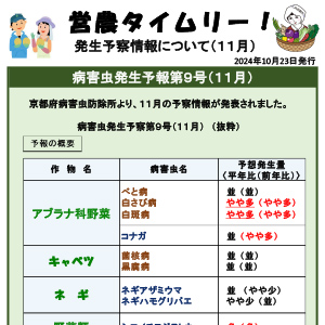 発生予察情報について（11月）